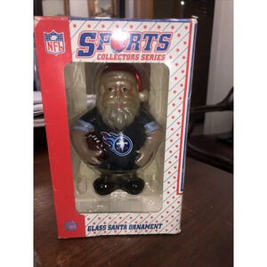 Officially Licensed NFL Tennessee‎ Titans Christmas Glass Santa Ornament
